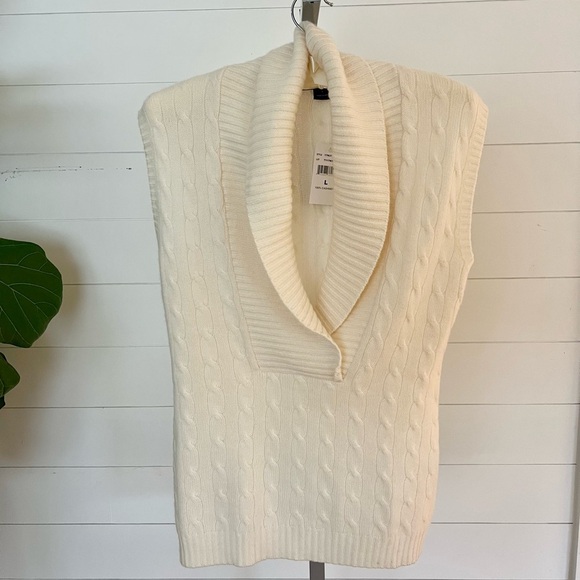 Ralph Lauren 100% Cashmere Cable Knit Vest | Women’s Large | NWT - Picture 4 of 6